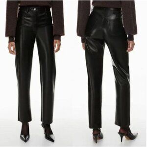 Wilfred Womens 2 Melina Black High Rise Straight Vegan Leather Pant
